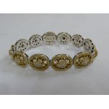 18ct two colour gold and diamond bracelet, approx 51.3g