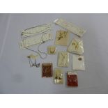 A quantity of silver necklaces and earrings and a pair of 9ct gold earrings