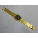 Ebel 18ct yellow gold mens wristwatch with black onyx face and diamond bezel, approx 69.5g