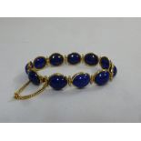 18ct yellow gold and lapis lazuli bracelet