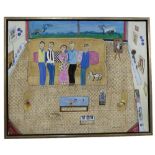 Dora Holzhandler framed oil on canvas, The Family, signed bottom right, 86 x 106.5cm