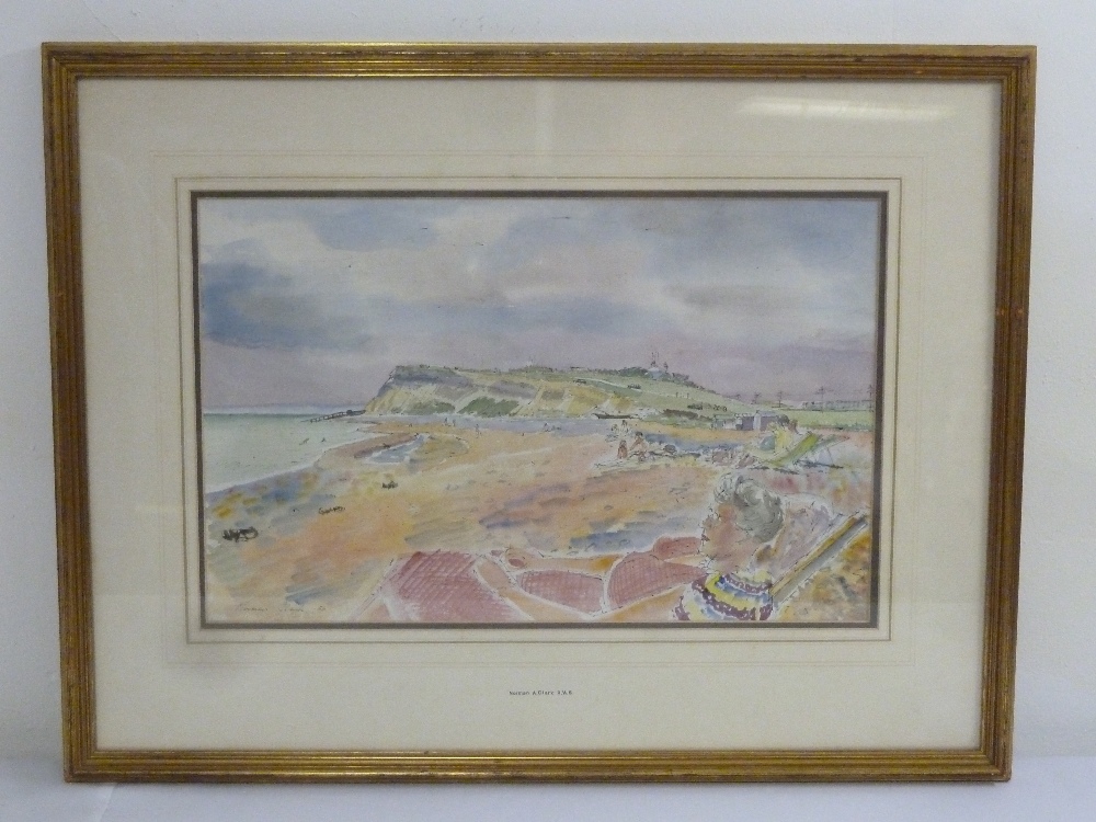 Norman A Clark watercolour of a beach scene, signed bottom left, 30.5 x 48.5cm