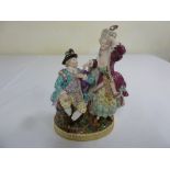 19th century Meissen figural group of a couple, A/F