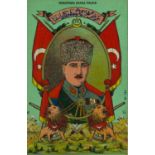 A POSTCARD- Ataturk A postcard with the Turkish Flag. Mustafa Kemal Ataturk was a Turkish army