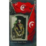 A POSTCARD- Ataturk.  A postcard with the Turkish Flag. Mustafa Kemal Ataturk was a Turkish army