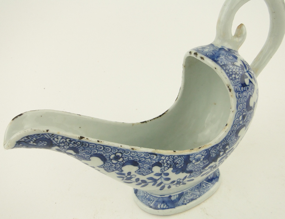 An 18th century Chinese blue and white sauceboat,
height 6.5". - Image 7 of 9