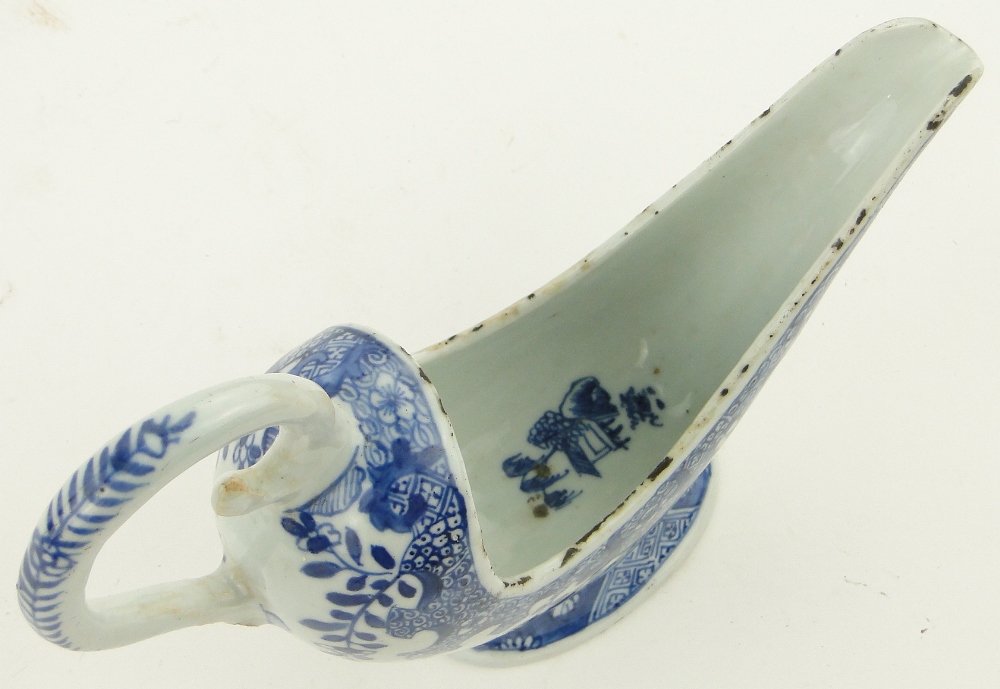 An 18th century Chinese blue and white sauceboat,
height 6.5". - Image 3 of 9