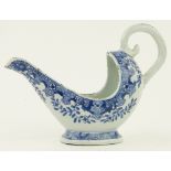 An 18th century Chinese blue and white sauceboat,
height 6.5".