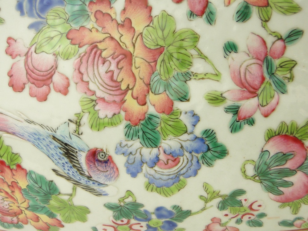 A Cantonese porcelain vase
with panels depicting figures, on butterfly and floral decorated ground, - Image 11 of 11