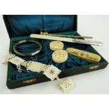 Ivory bangle,
counters, jade bangle, etc.