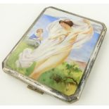 A Continental silver and enamel cigarette case circa 1900,