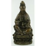 A bronze figure of Guanyin, 
height 22".