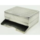 A French silver combination snuff box/card case, width 6cm.