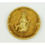 An unusual unmarked gold plaque,
probably 18th century, depicting St.