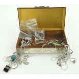 Box of various silver costume jewellery.