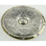 A good quality Elkington plate tazza,
with bird and dragonfly decoration, 21cm across.