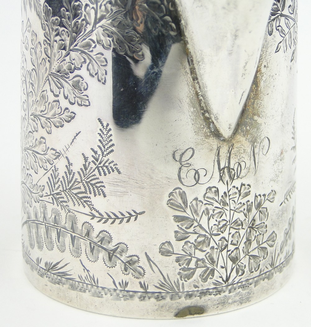 A Victorian engraved silver cream jug,
London 1880. - Image 2 of 2