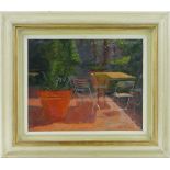 Fred Dubery (Born 1926),
oil on board, The Terrace, signed, 9" x 11", framed,