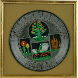 Scottie Wilson (1889-1972),
hand painted ceramic plate, geometric composition, signed, 10" across,