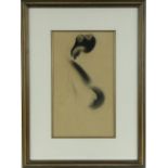 Etching, portrait of a fashionable lady 1905, indistinctly signed, 19.5" x 11.75", framed.