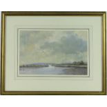 Roy Perry,
gouache, low-tide North Norfolk, signed, 10.5" x 15.5", framed.