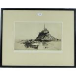 Frank H Mason (1876-1965),
etching, St. Michael's Mount, signed in pencil, p 10.5" x 17.5", framed.