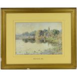 E E Strutton,
watercolour, Indian river landscape 1910, 10" x 13.5", framed.