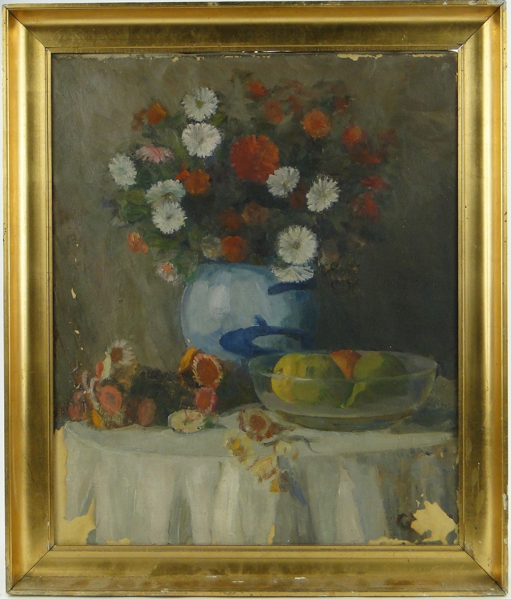 Gustav Wunderwald (German, 1882-1945),
oil on canvas, still life flowers, signed and dated 1912,
