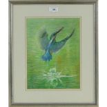 Spencer Roberts (born 1920),
watercolour, Kingfisher, 12" x 9" and a pencil sketch by the same hand,