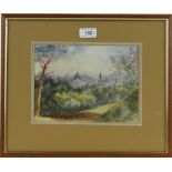 Pair of 19th century watercolours, views of Florence 1892, 6.5" x 9", framed.