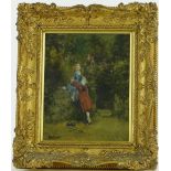 Alexander Bantingham Simpson RI (FL. 1904-1931),
oil on panel, Eloping Couple, signed, 9.5" x 7.