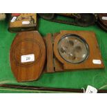 A mahogany cased folding mirror,
6.75", and a mahogany photo viewer, (2).