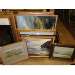 Collection of watercolours, various scenes.