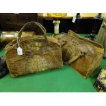 2 crocodile skin handbags.