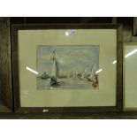 Watercolour, sailing yachts, dated '47.