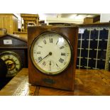 A French walnut cased carriage clock with alarm and 8-day movement,
height 8.5".