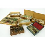 A large Collection of 19th century microscope slides
with specimens including insects, fish scales,