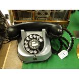 A Vintage RTT 56 aluminium cased dial telephone, 
height 5.5".