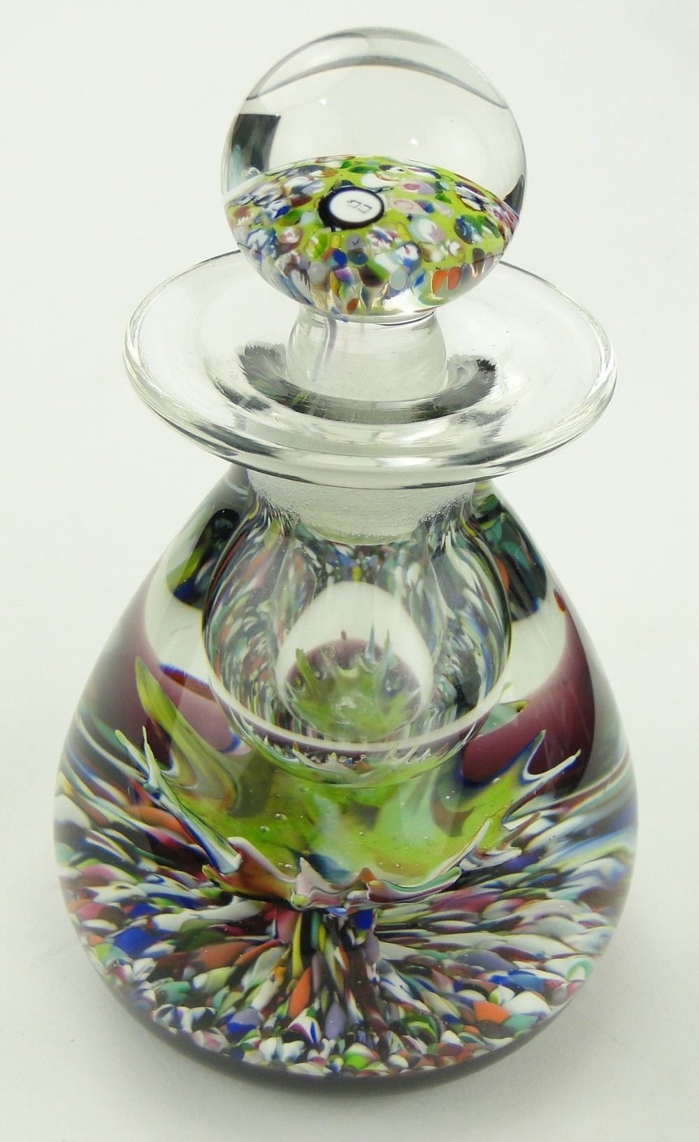 A Caithness scent bottle and stopper, 6"
a Murano glass paperweight, pair of cut-glass decanters, - Image 2 of 2