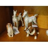 Beswick foals, "Bosun" and a spaniel, (4).