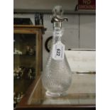 Glass decanter with silver mounts