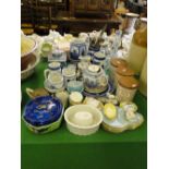 Malingware jars and teaware, various jugs, etc.