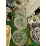 Cut-glass fruit bowl, decanters, etc.