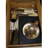 A WMF dish, cutlery, cruets, etc.