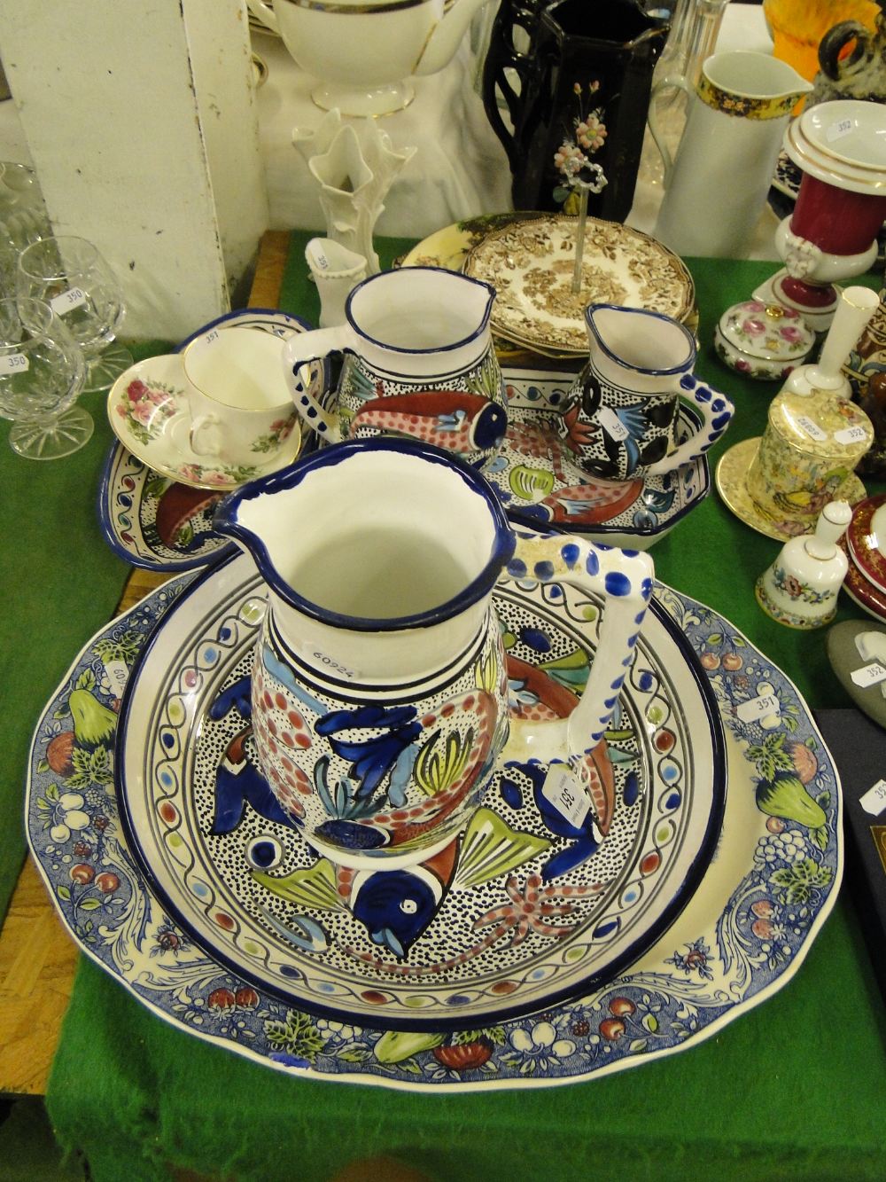Jugs, plates and ornaments.