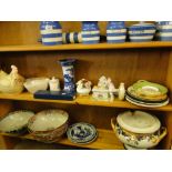 Wedgwood vase, chicken, plates and a soup tureen.