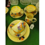 Clarice Cliff "Crocus" pattern part teaset.