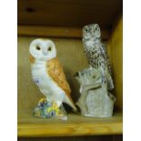 A Beswick Barn Owl and another owl.