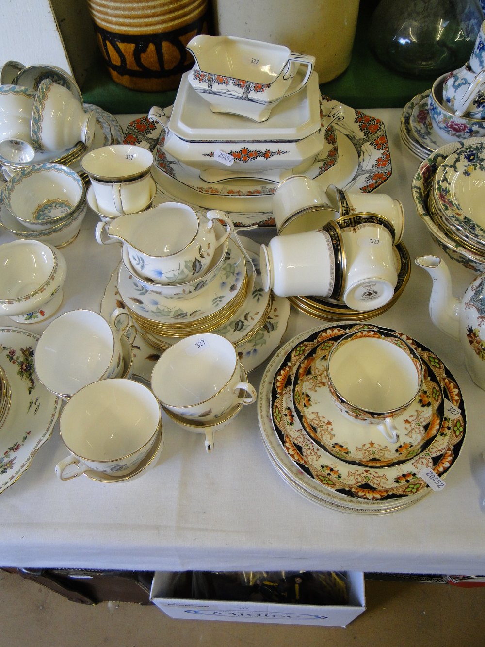 Crown Ducal dinnerware, Noritake and other teaware.