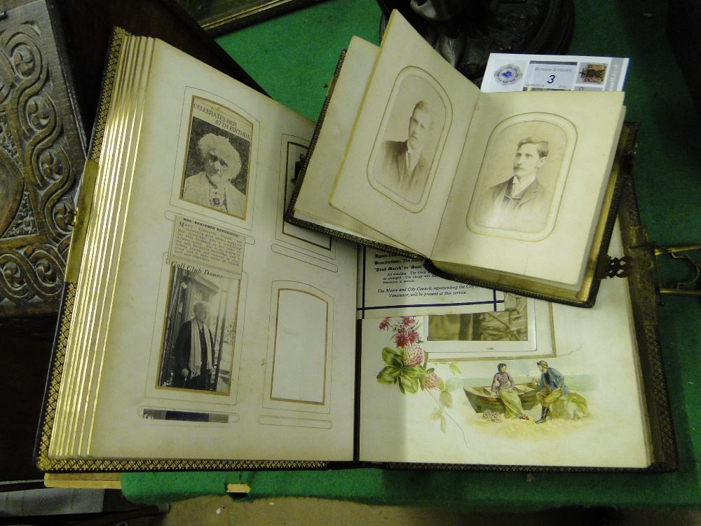 2 leather bound Edwardian family photograph albums.